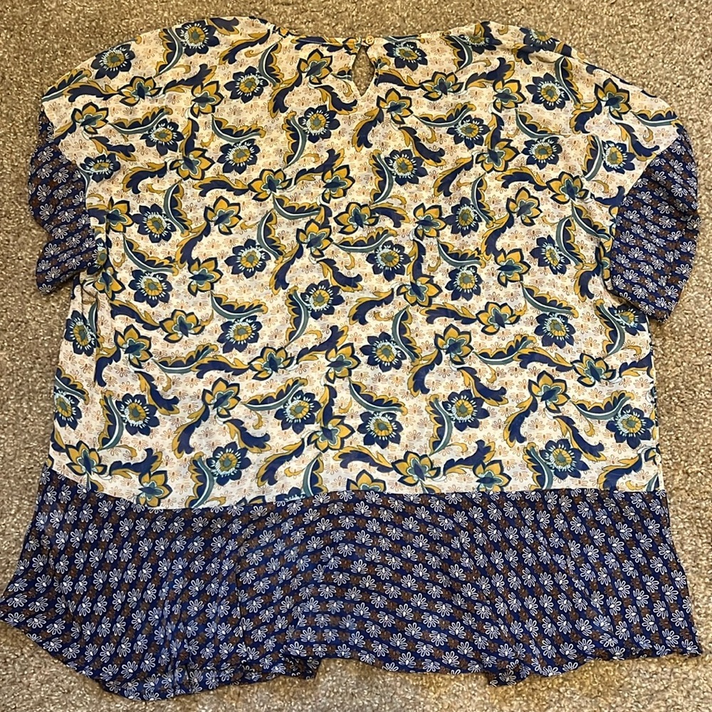 Democracy Floral Boho Flowy‎ Blouse XL - Picture 6 of 7